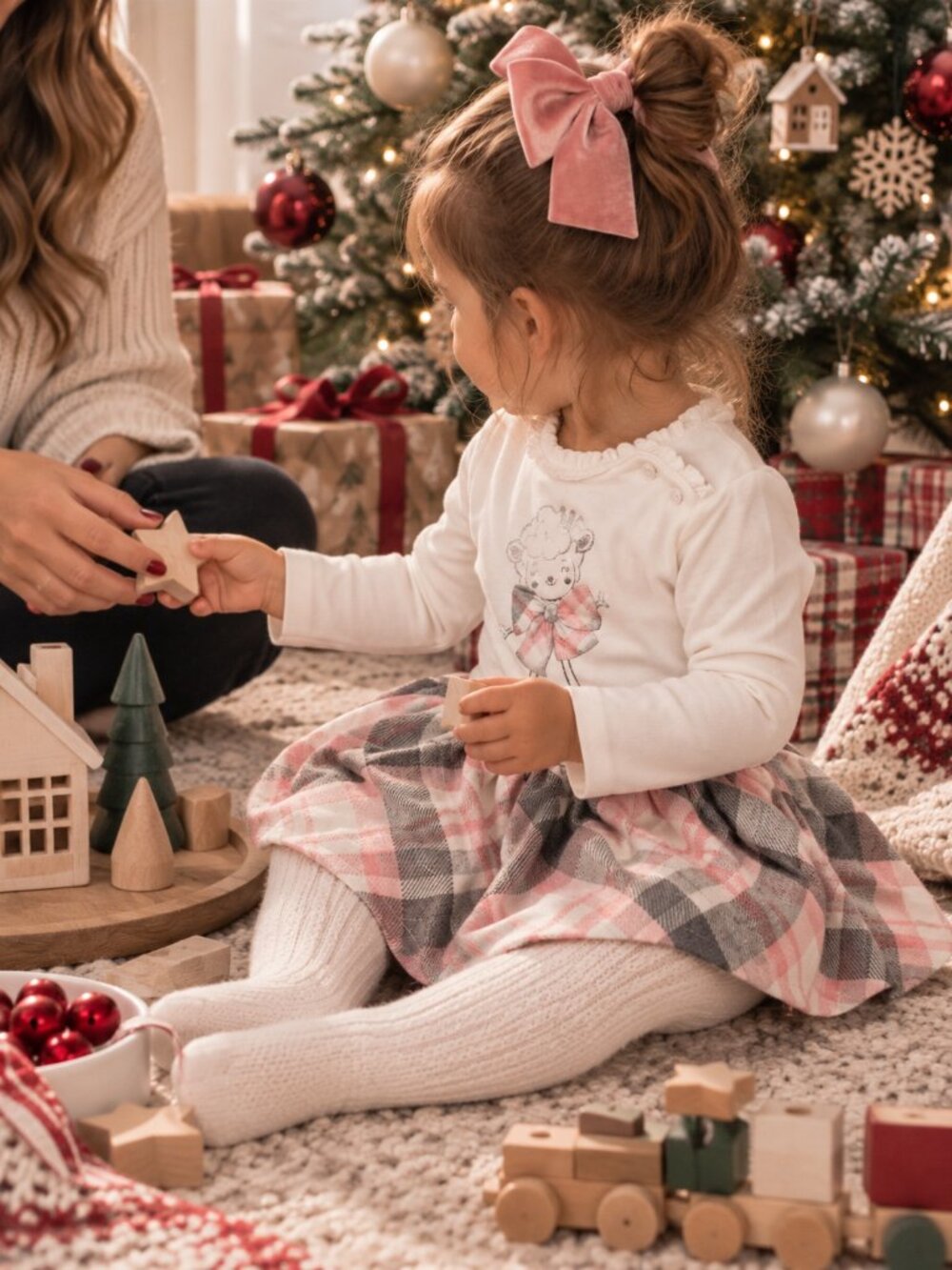 Mayoral Toddler Girl's Pink Gray & White Plaid Skirt - Size 2T / 24 Months